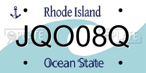 JQO08Q Rhode Island License Plate
