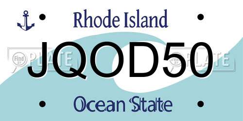JQOD50 Rhode Island License Plate