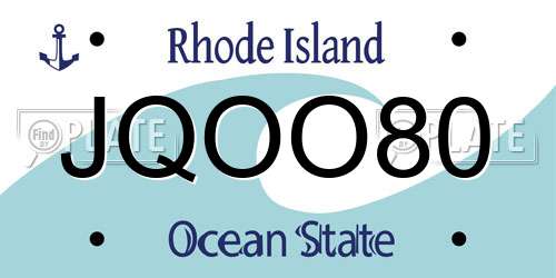 JQOO80 Rhode Island License Plate