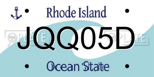 JQQ05D Rhode Island License Plate