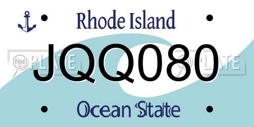 JQQ080 Rhode Island License Plate