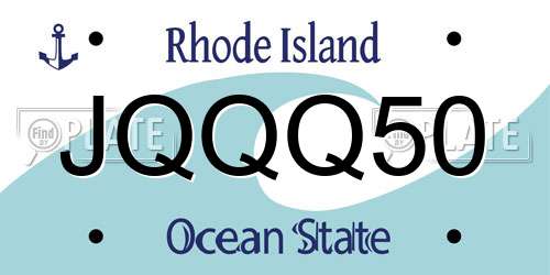 JQQQ50 Rhode Island License Plate