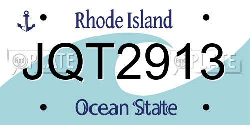 JQT2913 Rhode Island License Plate