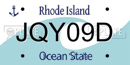 JQY09D Rhode Island License Plate