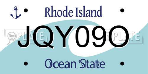 JQY09O Rhode Island License Plate