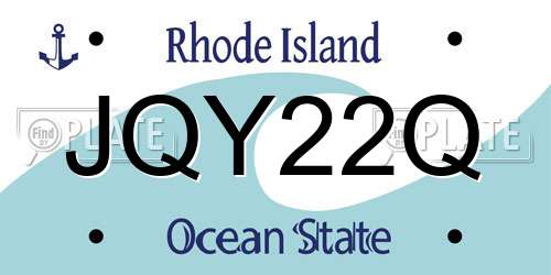 JQY22Q Rhode Island License Plate