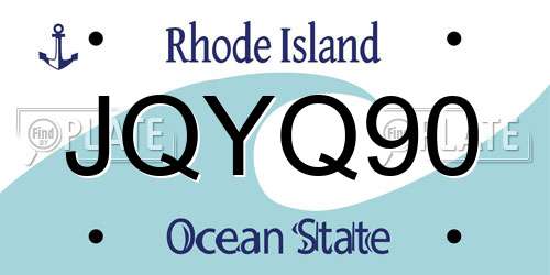 JQYQ90 Rhode Island License Plate