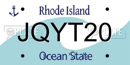 JQYT20 Rhode Island License Plate