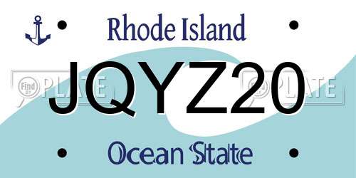 JQYZ20 Rhode Island License Plate