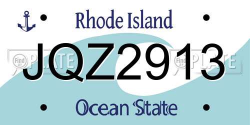 JQZ2913 Rhode Island License Plate