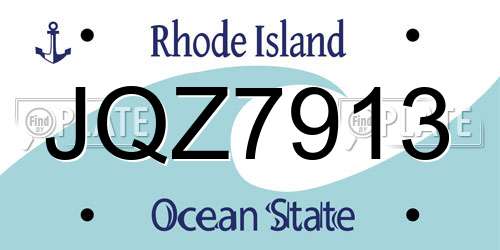 JQZ7913 Rhode Island License Plate