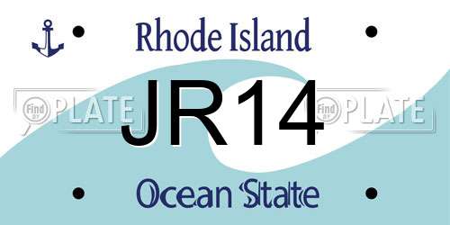 JR14 Rhode Island License Plate