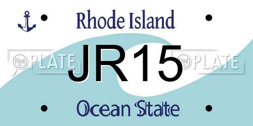 JR15 Rhode Island License Plate