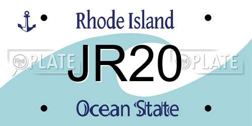 JR20 Rhode Island License Plate