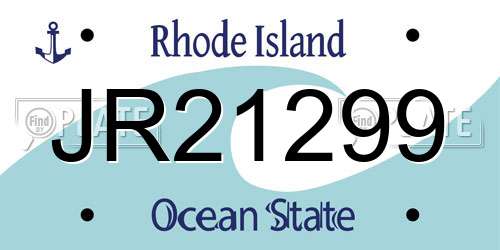 JR21299 Rhode Island License Plate