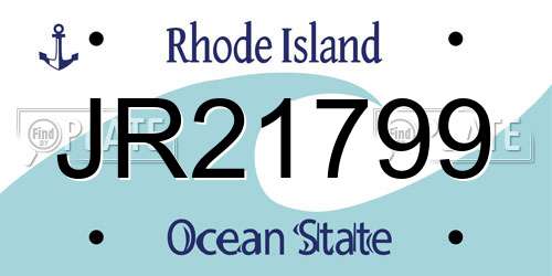 JR21799 Rhode Island License Plate