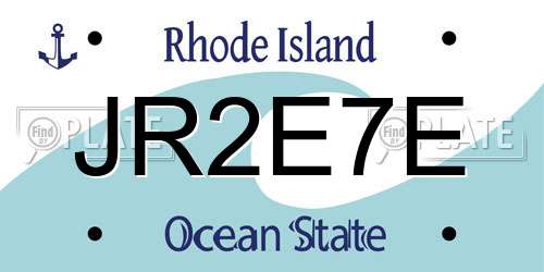 JR2E7E Rhode Island License Plate