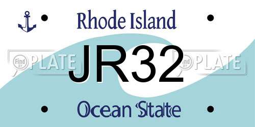 JR32 Rhode Island License Plate