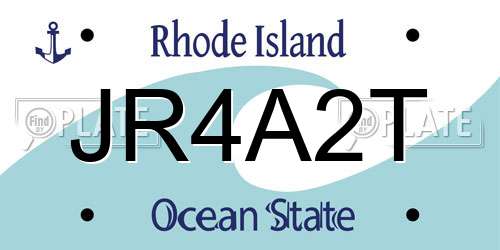 JR4A2T Rhode Island License Plate