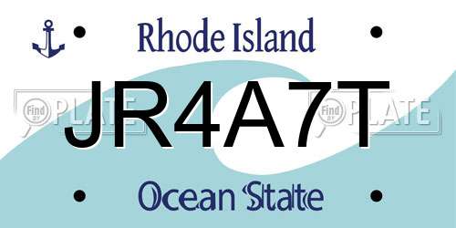 JR4A7T Rhode Island License Plate