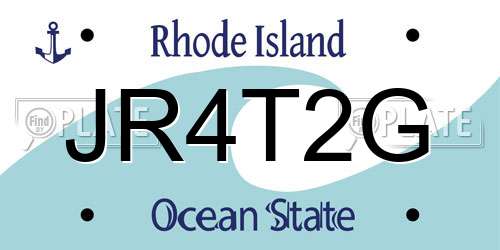 JR4T2G Rhode Island License Plate