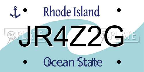 JR4Z2G Rhode Island License Plate