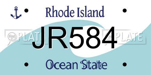 JR584 Rhode Island License Plate