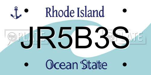 JR5B3S Rhode Island License Plate