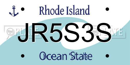 JR5S3S Rhode Island License Plate