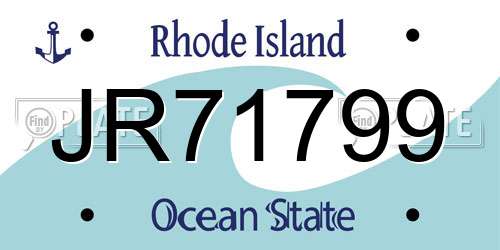 JR71799 Rhode Island License Plate