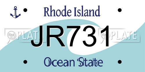 JR731 Rhode Island License Plate