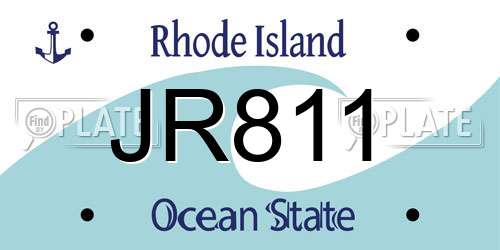 JR811 Rhode Island License Plate
