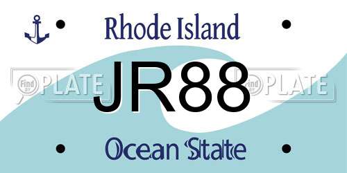 JR88 Rhode Island License Plate