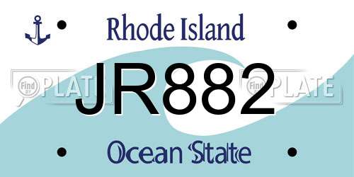 JR882 Rhode Island License Plate