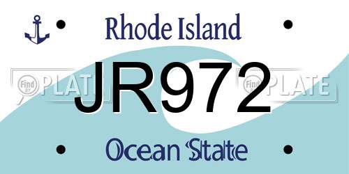 JR972 Rhode Island License Plate