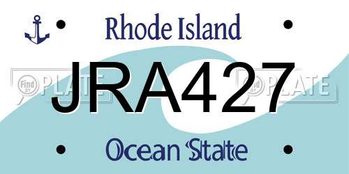 JRA427 Rhode Island License Plate