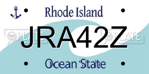 JRA42Z Rhode Island License Plate