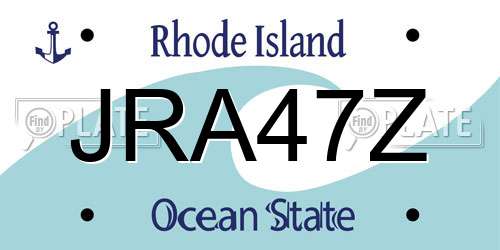 JRA47Z Rhode Island License Plate