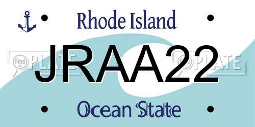 JRAA22 Rhode Island License Plate