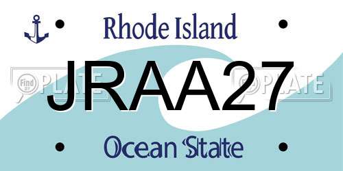 JRAA27 Rhode Island License Plate