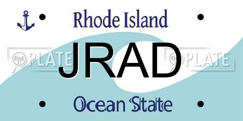 JRAD Rhode Island License Plate