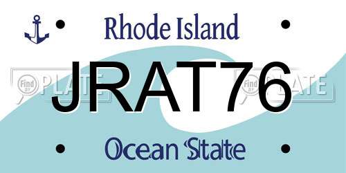 JRAT76 Rhode Island License Plate