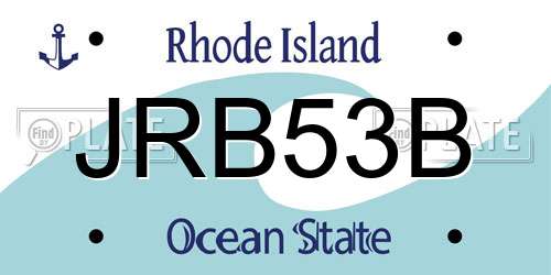 JRB53B Rhode Island License Plate