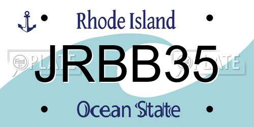 JRBB35 Rhode Island License Plate