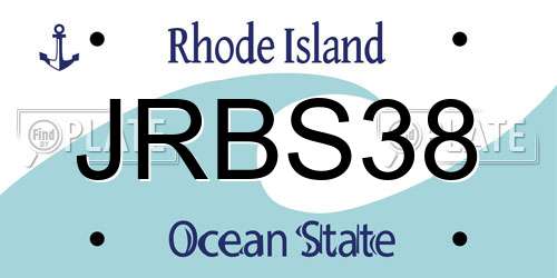 JRBS38 Rhode Island License Plate