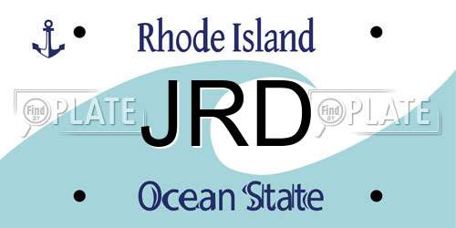 JRD Rhode Island License Plate