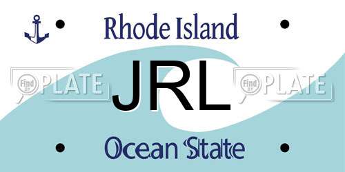 JRL Rhode Island License Plate