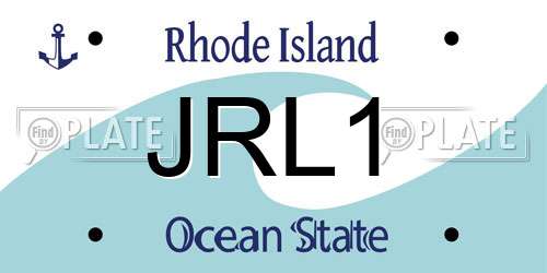 JRL1 Rhode Island License Plate