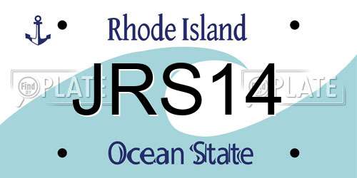 JRS14 Rhode Island License Plate