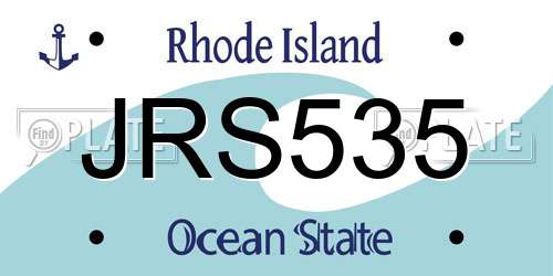 JRS535 Rhode Island License Plate